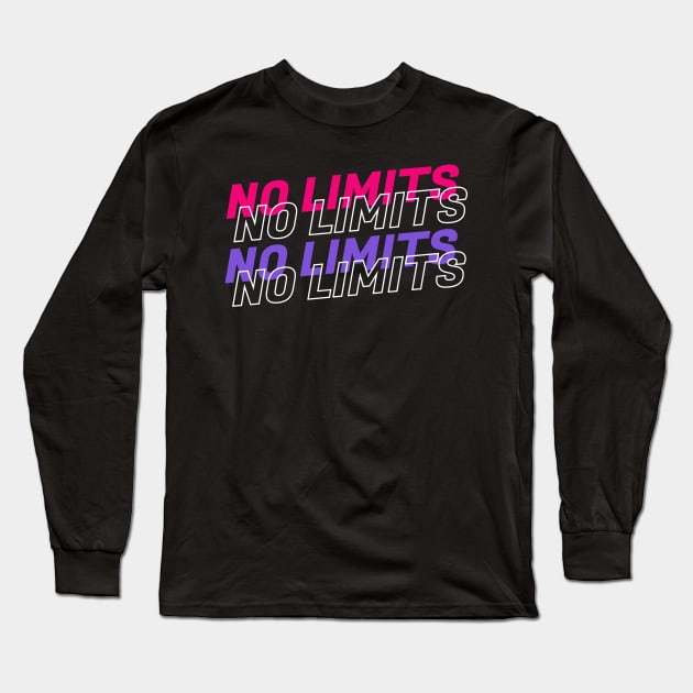 No Limits Text Long Sleeve T-Shirt by Hoperative